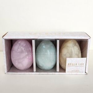 Bella Lux Alabaster Stone Pastel Easter Eggs - Set of 3 - New in Box